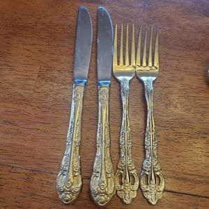Vintage 9 Pieces 1847 Rogers Bros Goldtone Silverware